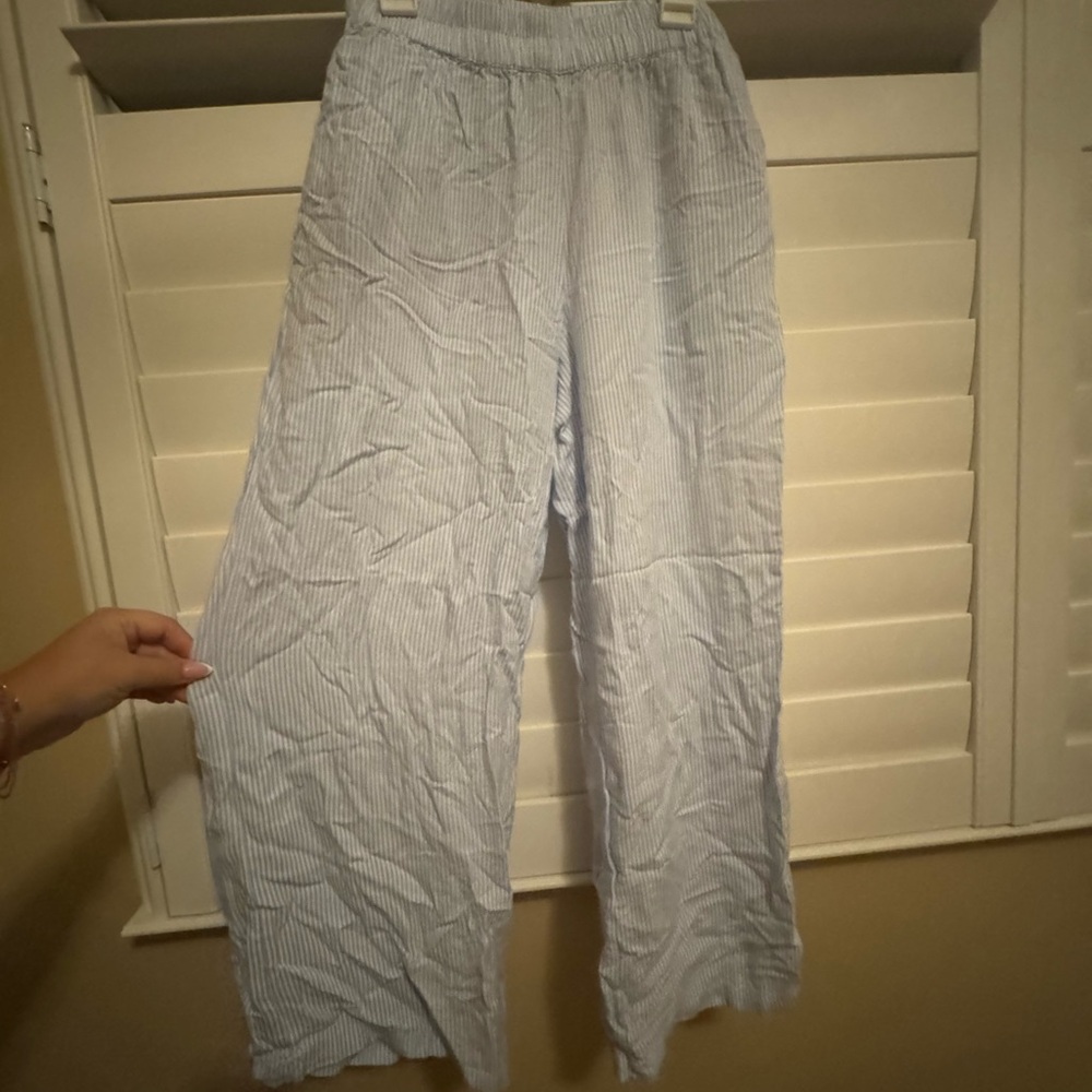Striped Wide-Leg Pants
